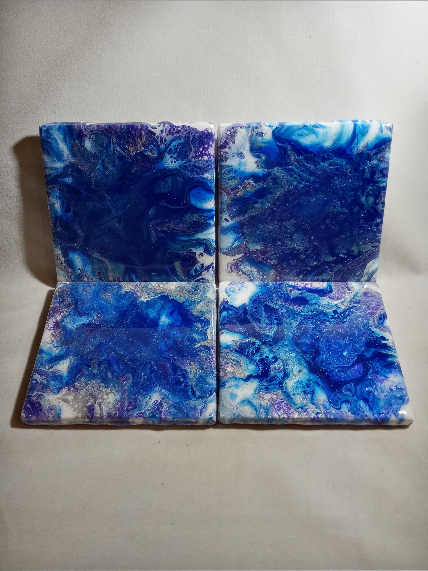 Square Ceramic Coasters; Set of 4